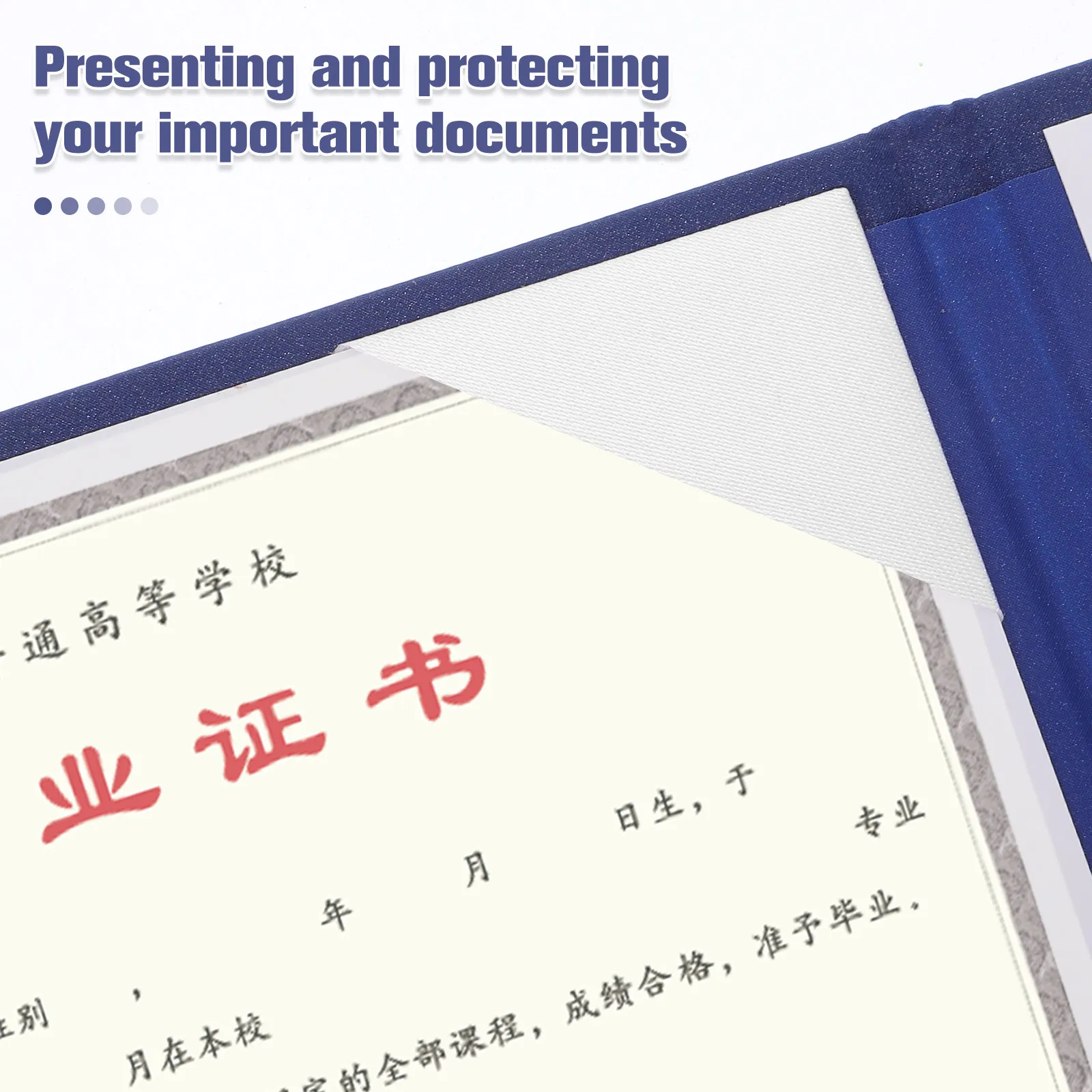 Blank A4 Tri-Fold Diploma Cover Certificate Holder Premium Paper Material for Graduation Awards Professional Document