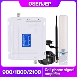 Tri-Band 900Mhz 1800MHz 2100MHz Repeater GSM WCDMA UMTS LTE Booster Band8/3/1 900/1800/2100 Amplifier+360 Omni  Antenna