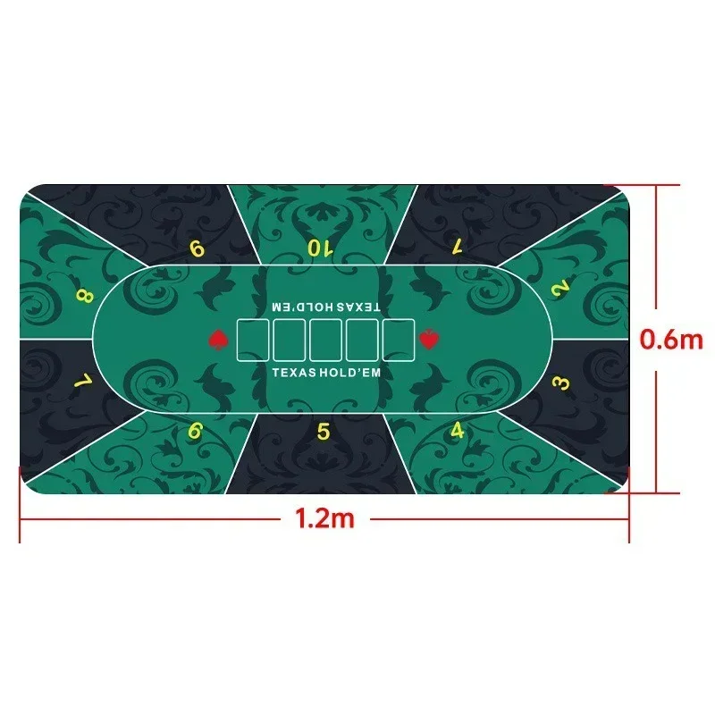 1.2*0.6M Texas Hold\'em custom tablecloth waterproof digital printing casino board game poker pad rubber tablecloth circular pad