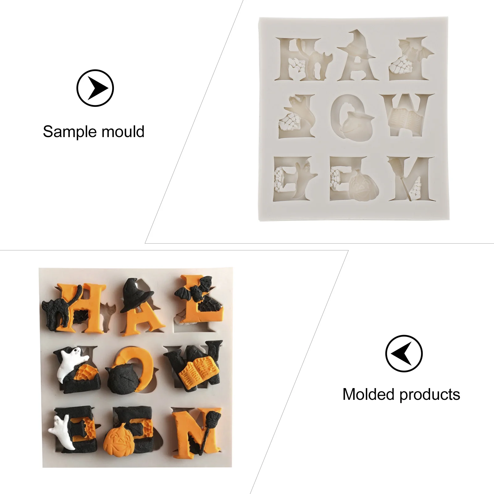 

Letter Stencil Fondant Letters Fudge Silicone Baking Molds Alphabet Candy for Chocolate Halloween