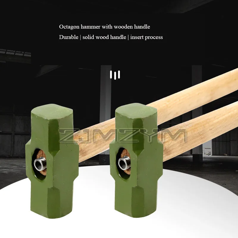 8LB Octagonal Hammer Professional Wall Dismantling Hammer TPR Soft Handle Solid Iron Hammer Non Sparking Tools Sledge Hammer