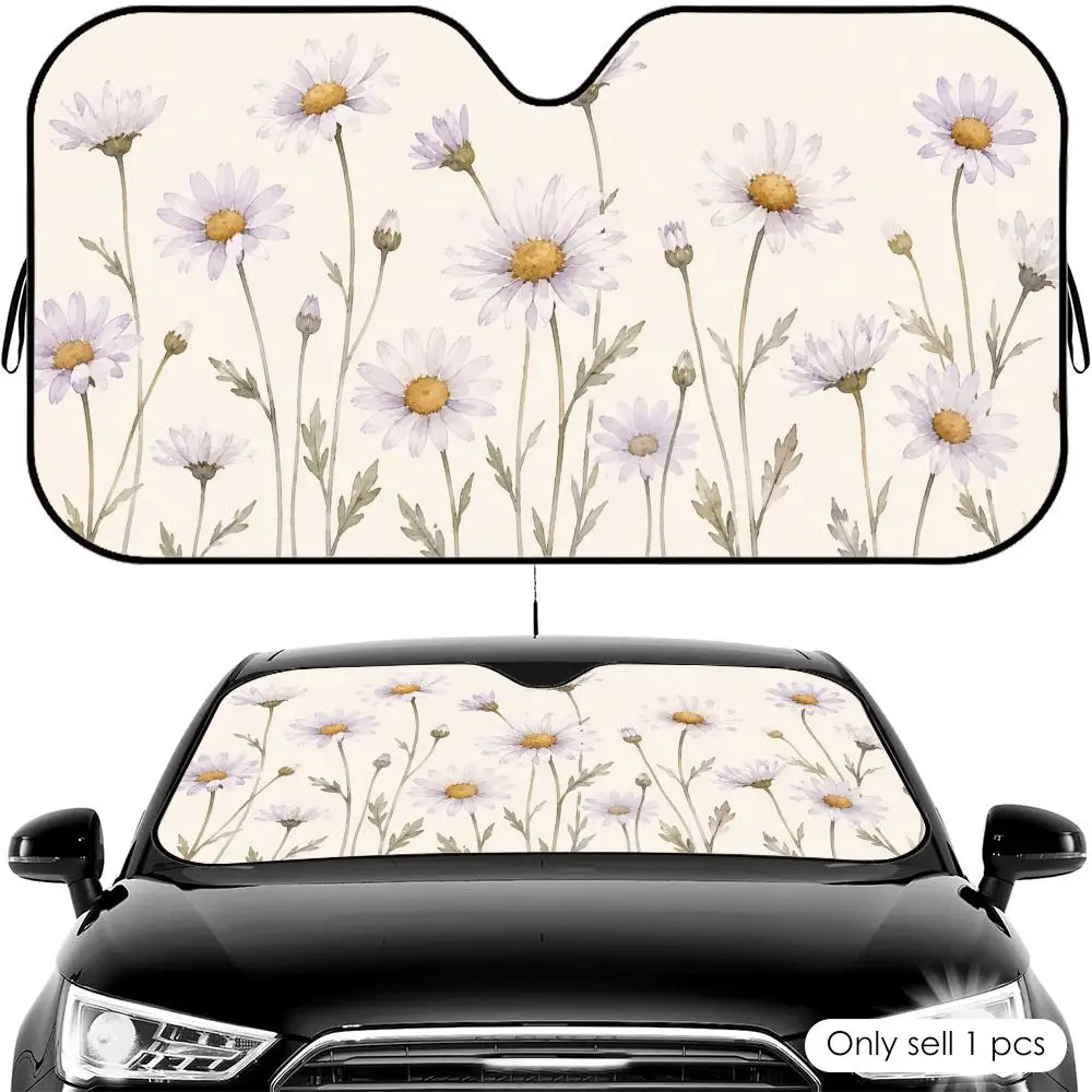 

Elegant Floral Charm Sun Visor Car Front Windshield Shade UV Block Heat Shield Foldable Universal Fit Cover