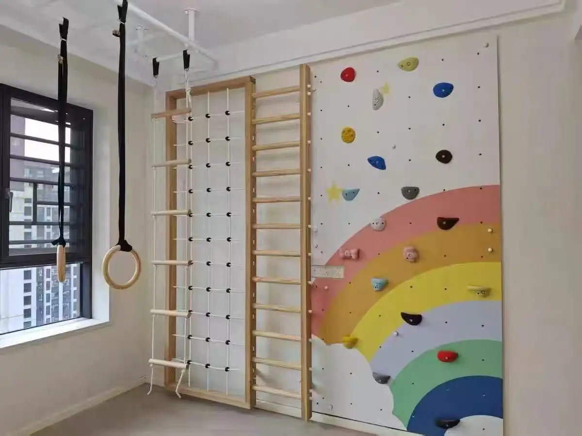 Climbing wall indoor and outdoor kindergarten hanging rope lifting ring climbing frame climbing training equipment