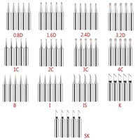 5Pcs 900M-T Copper Soldering Iron Tips IS/I/B/K/SK/2.4D/3.2D/1C/2C/3C/4C Lead-Free Welding Tips Head