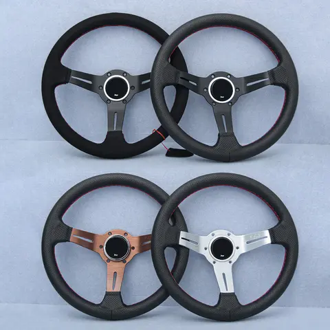 13inch 325mm JDM Suede Leather Sport Steering Wheels Deep Corn Rally Drift Racing Steering Wheel Car Accessories