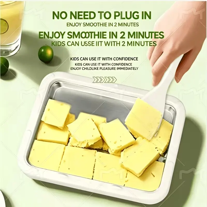 Compact Cordless Stir-Fry Ice Plate Multi-Functional Kitchen Appliance for Homemade Yogurt Ice Cream Slush & Frozen Treats