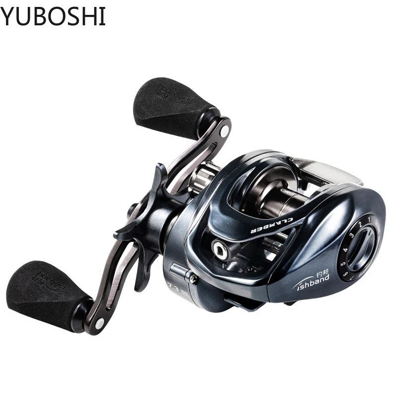 YUBOSHI 7.3:1 High Speed Carp Baitcasting Fishing Reel 9kg Max Drag Lightweight Aluminum Alloy Spool Fishing Wheel