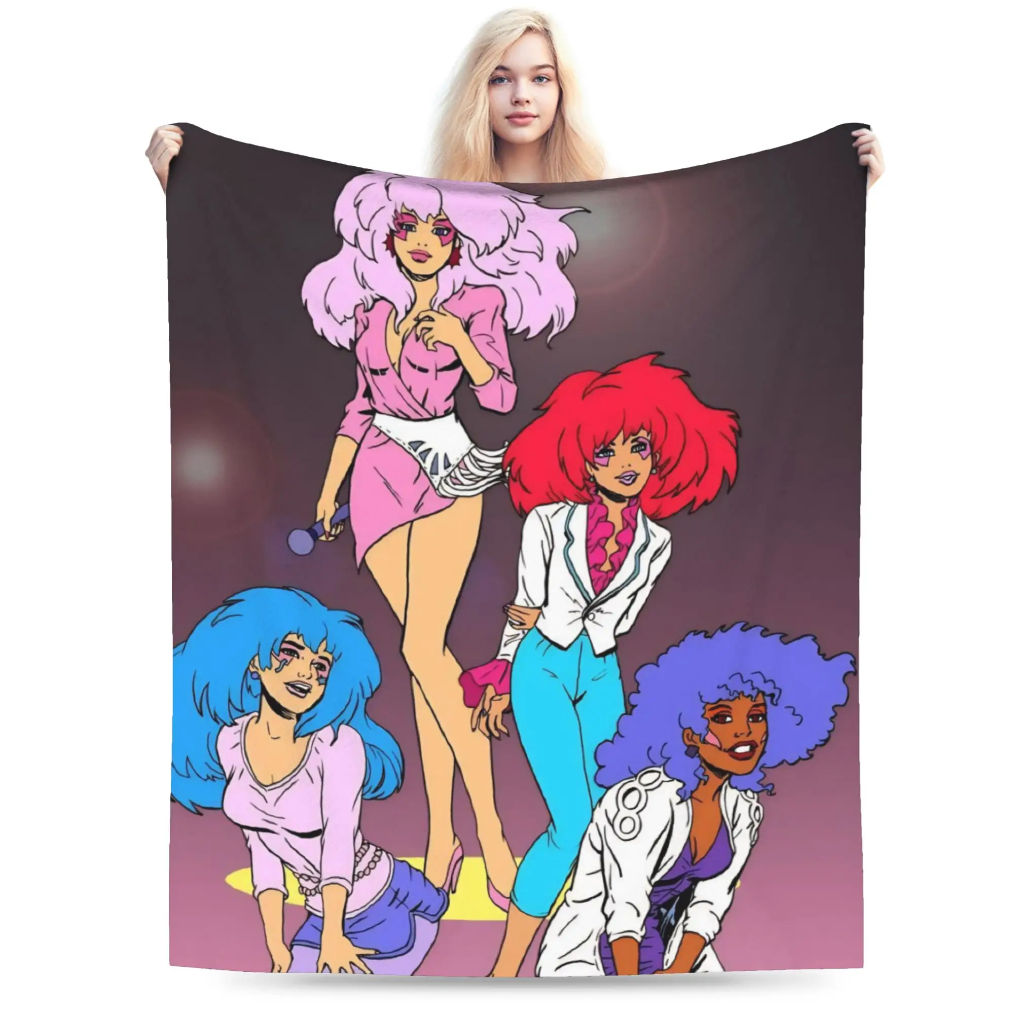 Super Soft Jem And The Holograms Throw Blanket Premium Flannel Fleece Lightweight Bed Blanket Super Cozy Blankets All Season Use