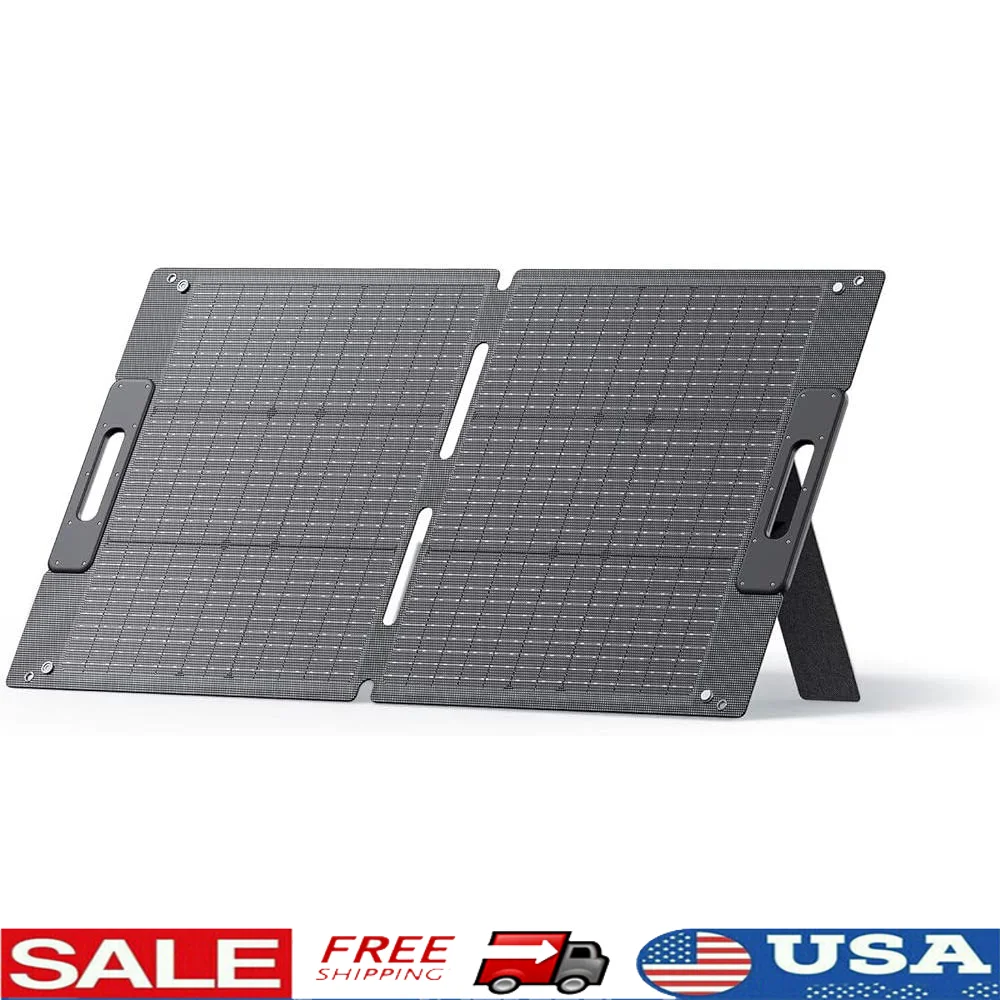 100W Foldable Solar Panel Portable Solar Charger Monocrystalline High Efficiency IPX67 Waterproof Compatible with Solar