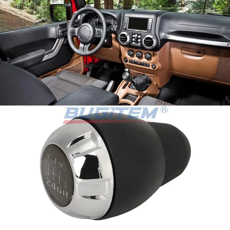 New Manual Gear Shift Knob Head With 6 Speed 68085312AB Head Manual Shifter Knob Replacement For Jeep Wrangler JK 2007‑2018