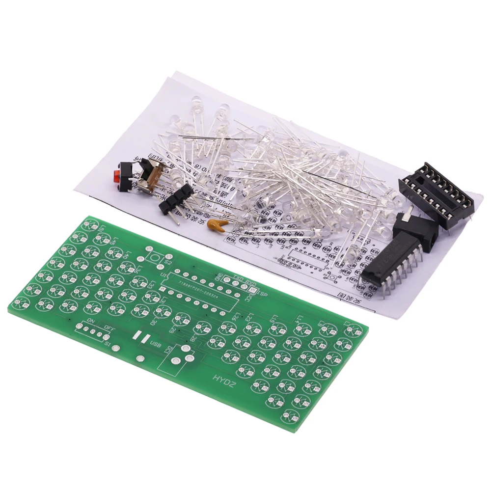 5PCS 5V Electronic Hourglass DIY Kit Funny Electric Production Suite With LED Lamps Electronic Components Welding Training