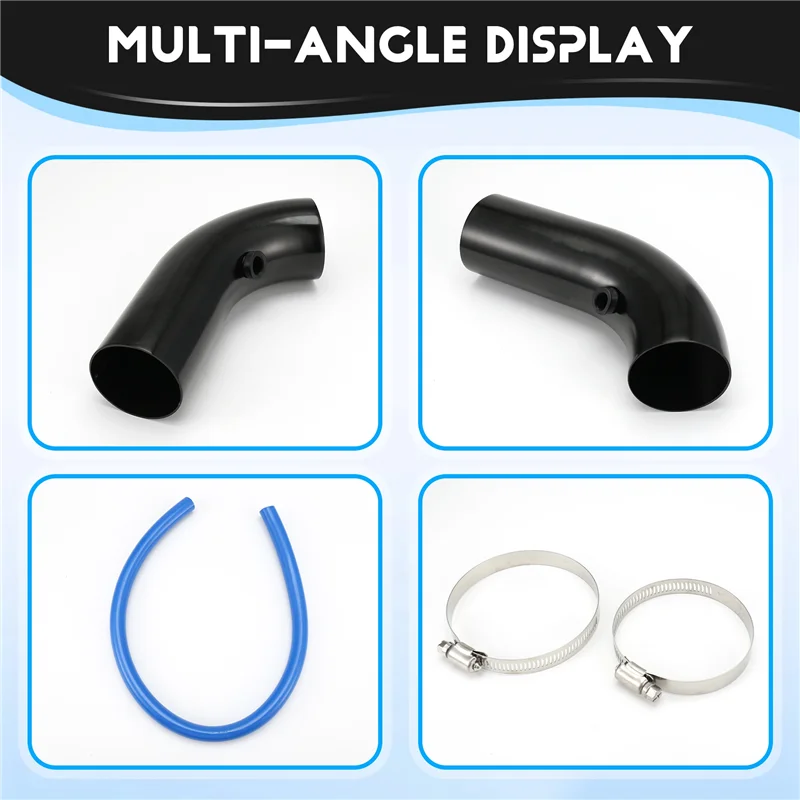 Lufteinlasssystem 3" 76 mm Universal Aluminium Auto Ansaugrohr Kit Turbo Induktionsrohr