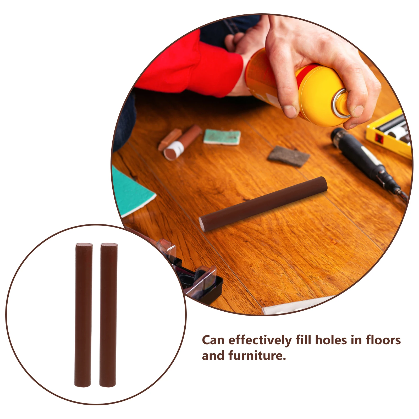 

2 Pcs Wooden Repair Crayon for Gray Scratch Pen Furniture Stick Crayons Marker Markers Wax