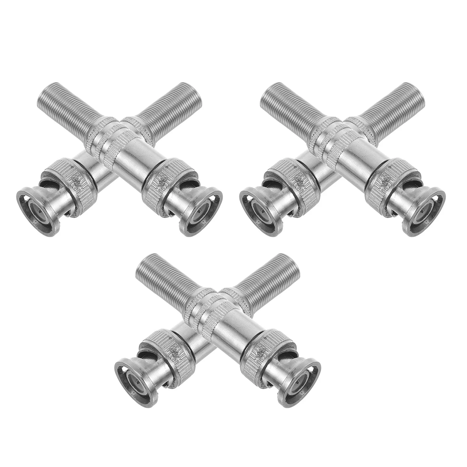6Pcs Metal Core Bnc Male Crimp Connector for Hd Video Transmission Solder-Free Plug-and-Play Coaxial Camera Security Cctv Cable