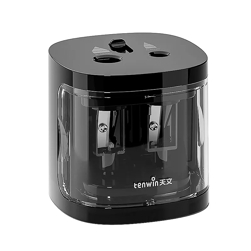 مبراة أقلام كهربائية أوتوماتيكية من Tewin، مبراة أقلام رصاص آمنة متعددة الأغراض بفتحة مزدوجة، مثالية للأطفال #5