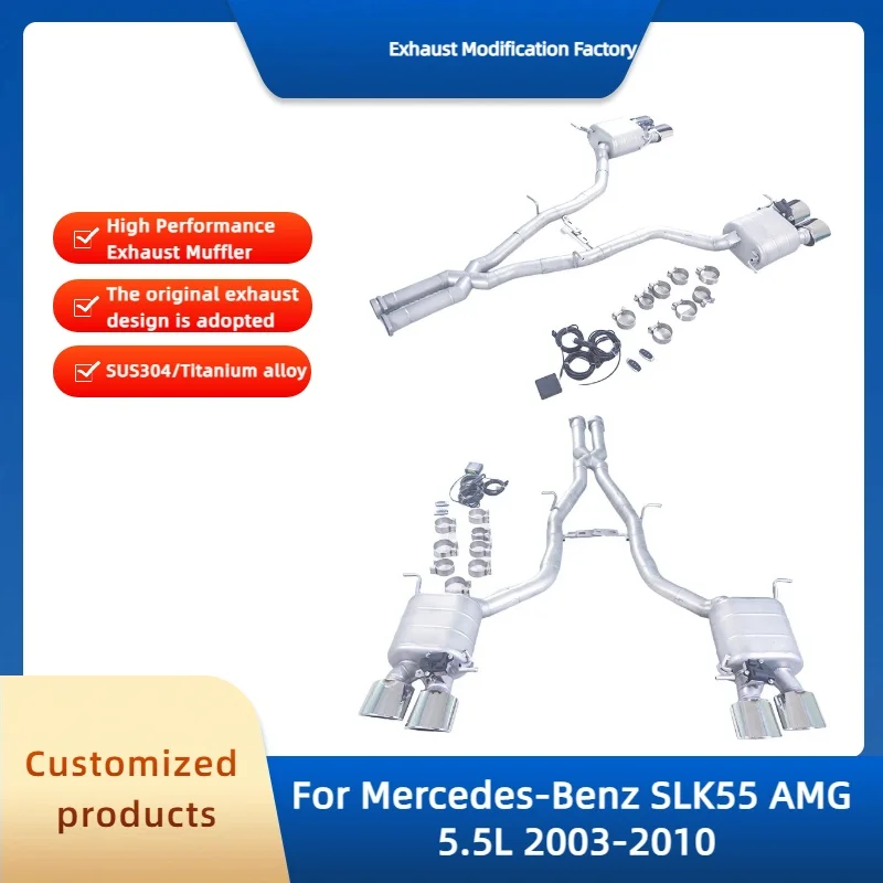 

Выхлопная система Catback Valvetronic для Mercedes-Benz SLK55 AMG 5.5L: высокопроизводительный глушитель из нержавеющей стали с клапаном