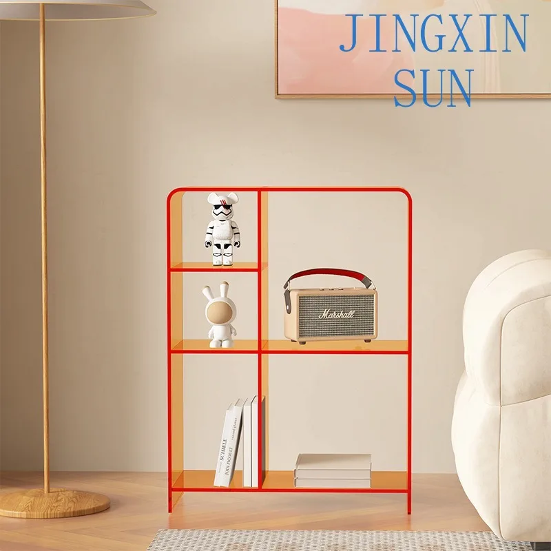 Shelves are simple storage display shelves, light luxury acrylic display shelves, living room floor-to-ceiling multi-storey smal