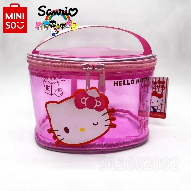 Sanrio Kuromi's New Transparent Cosmetic Bag Cartoon Cute Women's Portable Cosmetic Bag Fashion Wash Bag Waterproof High-quality
