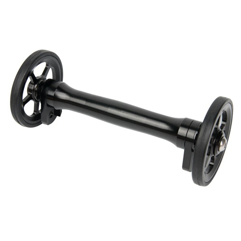 

Folding Bike Easy Wheel & Telescopic Rod Extension Bar for Brompton Rear Racks,Black