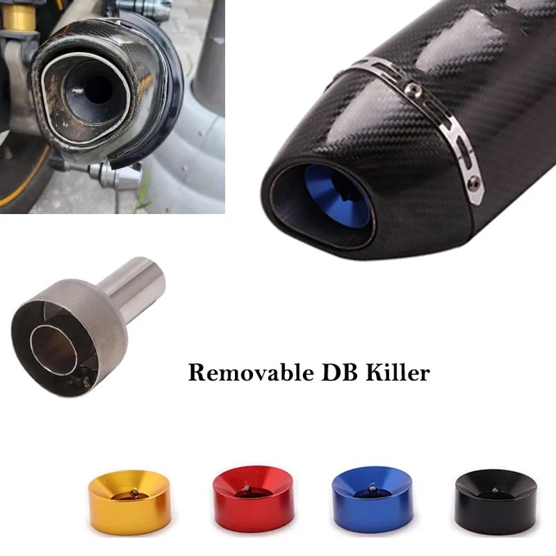 Slip On For Motorcycle Exhaust Pipe Catalyst Escape Moto Muffler Silenciador Play Plug 49mm Replaceable DB Killer