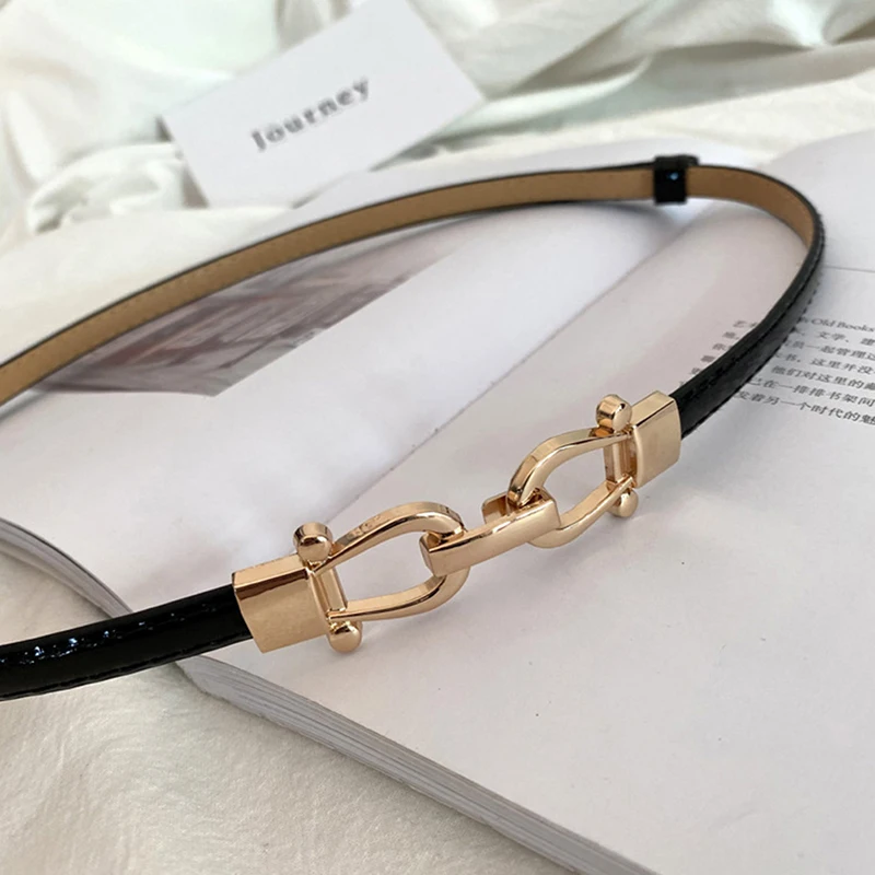 Verstellbare dünne Gürtel für Damen, modischer Gürtel für Mantel und Kleid, Taillengürtel mit Metallhaken-Schnalle – Detail 6