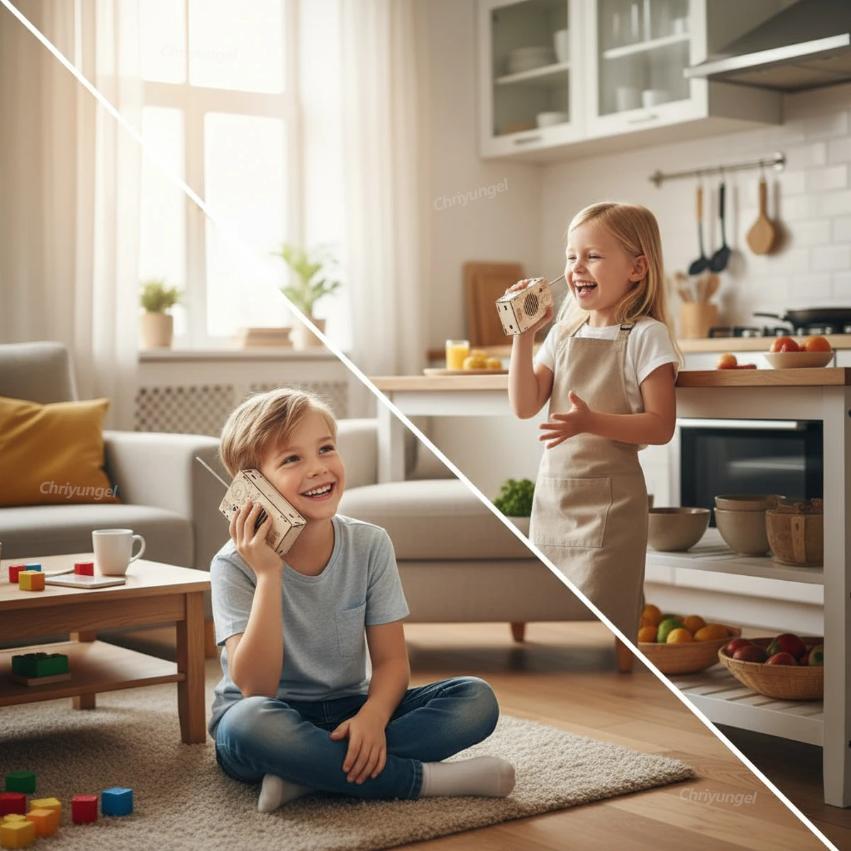 Chriyungel Houten DIY Walkie Talkie Model Kit STEM Educatieve Wetenschap Natuurkunde Speelgoed Creatief Schoolproject voor kinderen