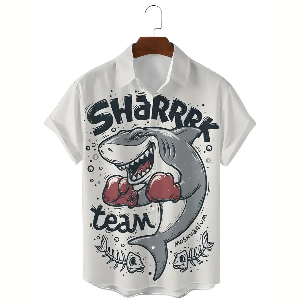 

Marine Sharks Men's Shirt 3d Print Casual Fashion Hawaiian Shirt Man Retro Short Sleeved Beach Vacation Men Clothing Top Summers