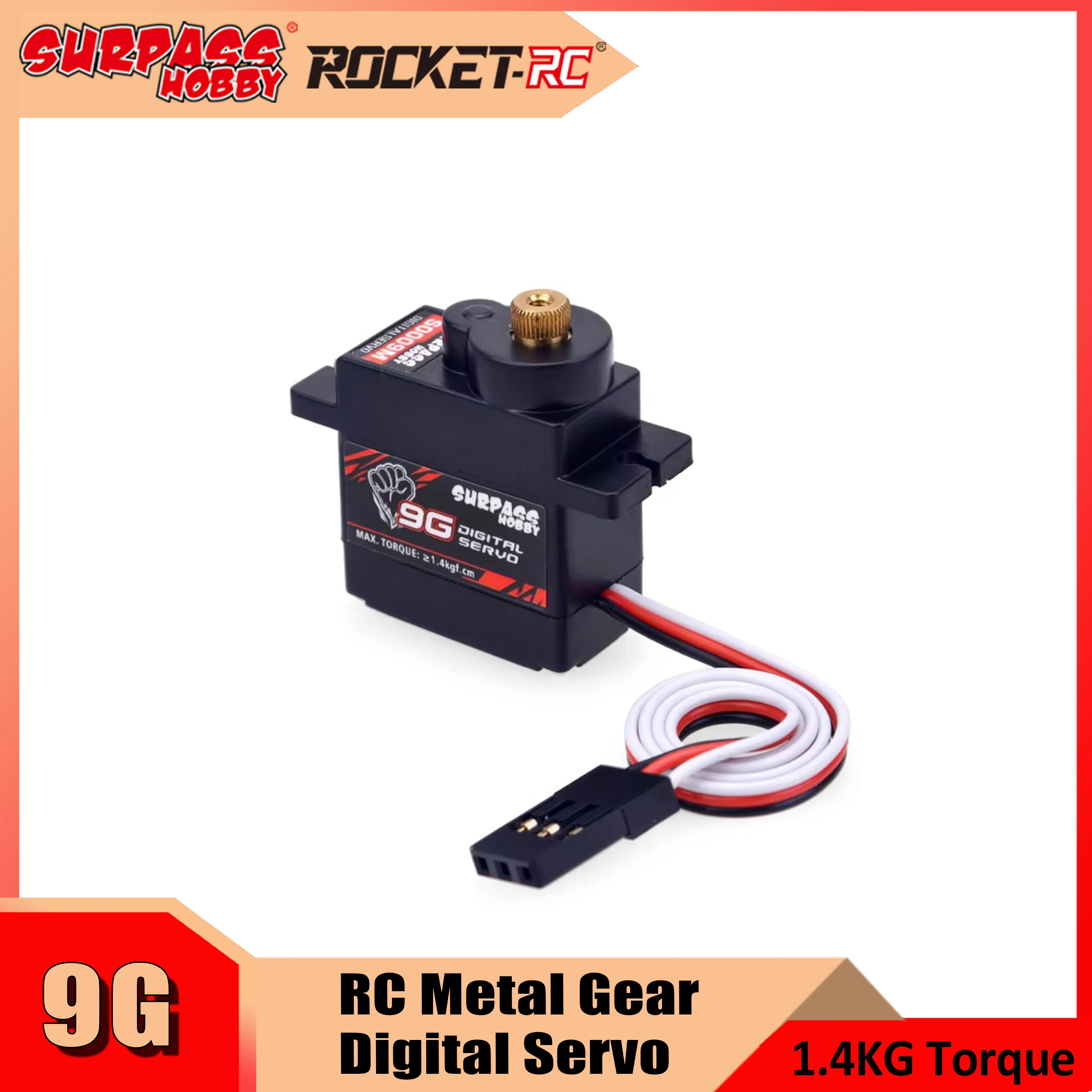 SURPASS-Engrenage D.lique pour Voiture RC, Micro Servo, Avion RC, Robot, Bateau, Jouet, Pièces, BBY S0009M, 9g, Moteur Numérique 1.9 V ~ 6VDC 25T, 4.8 kg