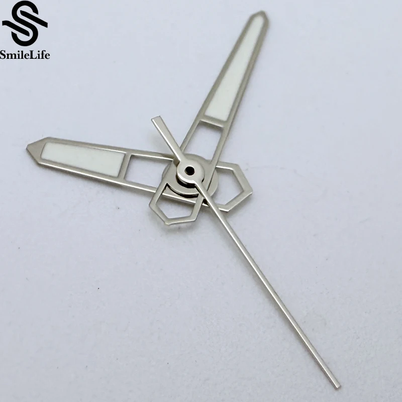 SmileLife polerowane srebrne wskazówki zegarka zielone świecące dopasowanie japonia NH35/NH35A mechanizm automatyczny akcesoria do zegarków mechanicznych