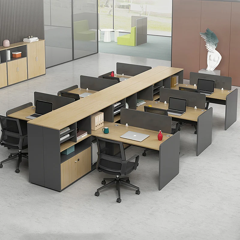 Wooden Convertible Modular Extendable Office Desk Workstation with Customized Color-Modern Design for Commercial Use