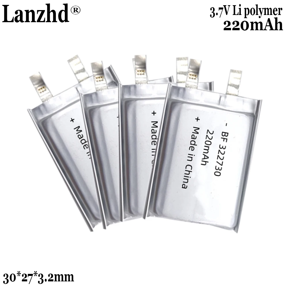 3.7V Li battery 322730 polymer lithium battery For LED light  Mp3 GPS smart watch speaker 220mAh