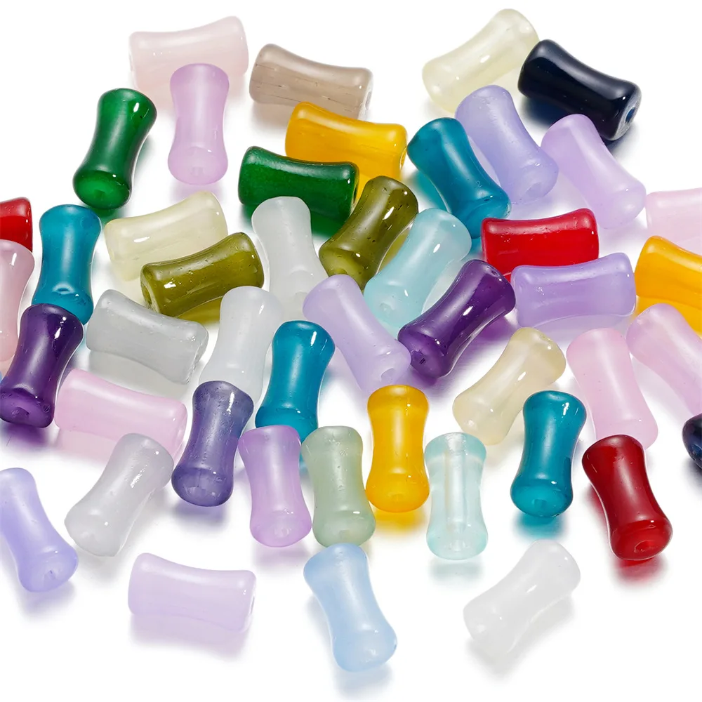 Glass dyed with golden bamboo beads 6x12mm multi color antique style ink wash beads Charm DIY Handmade Bracelet Material