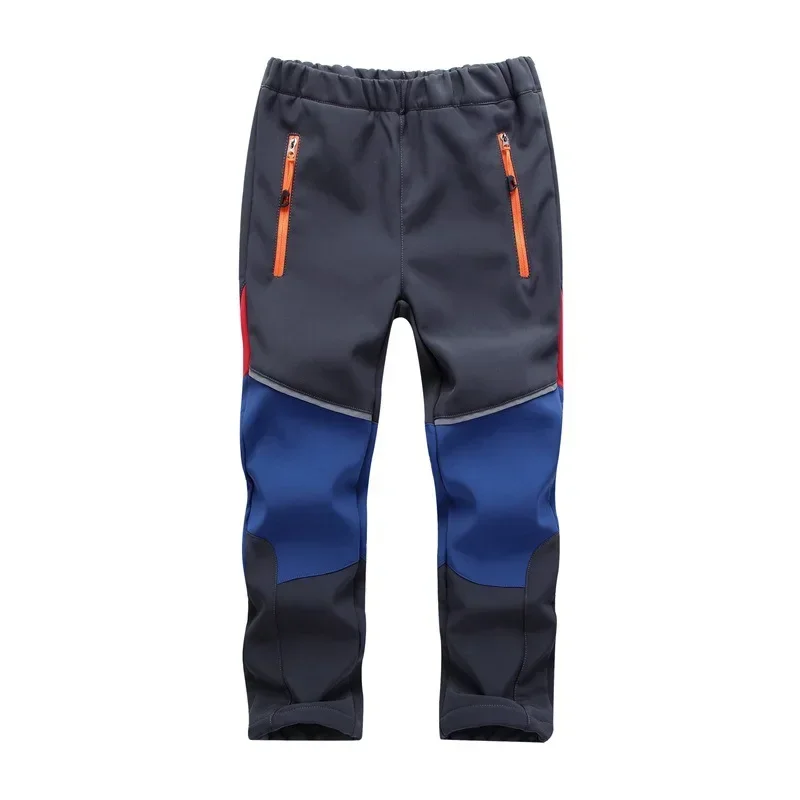 School Kids Sporty Climbing Trousers Child Soft Shell Bottoms 5-16 Yr Brand Boys and Girls Fleece Lined Waterproof Hiking Pants