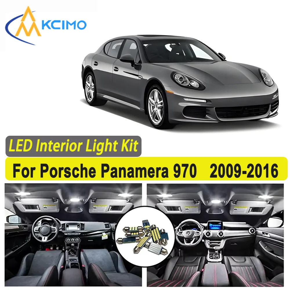 

Kcimo LED For Porsche Panamera 970 2009- 2012 2013 2014 2015 2016 Premium Bright LED Interior Dome Map Trunk Light Kit Car Led