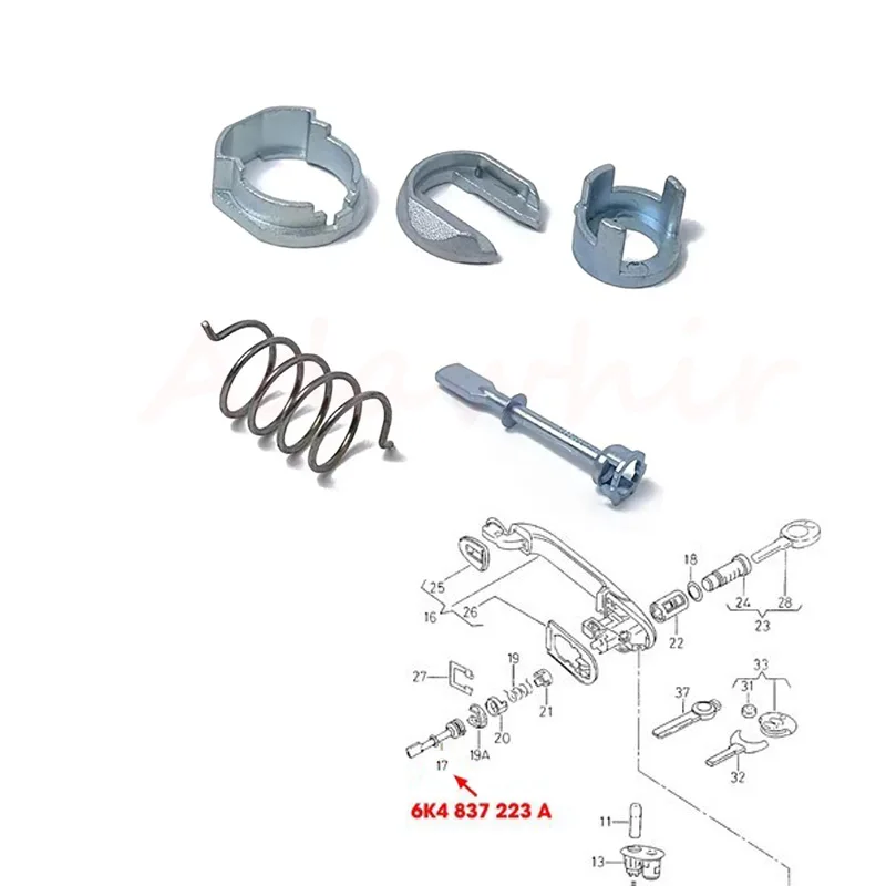 1set Front Left/Right Door Lock Repair Tools Repair Kit 6K4837223A for Seat Ibiza Use Door Lock Cylinder