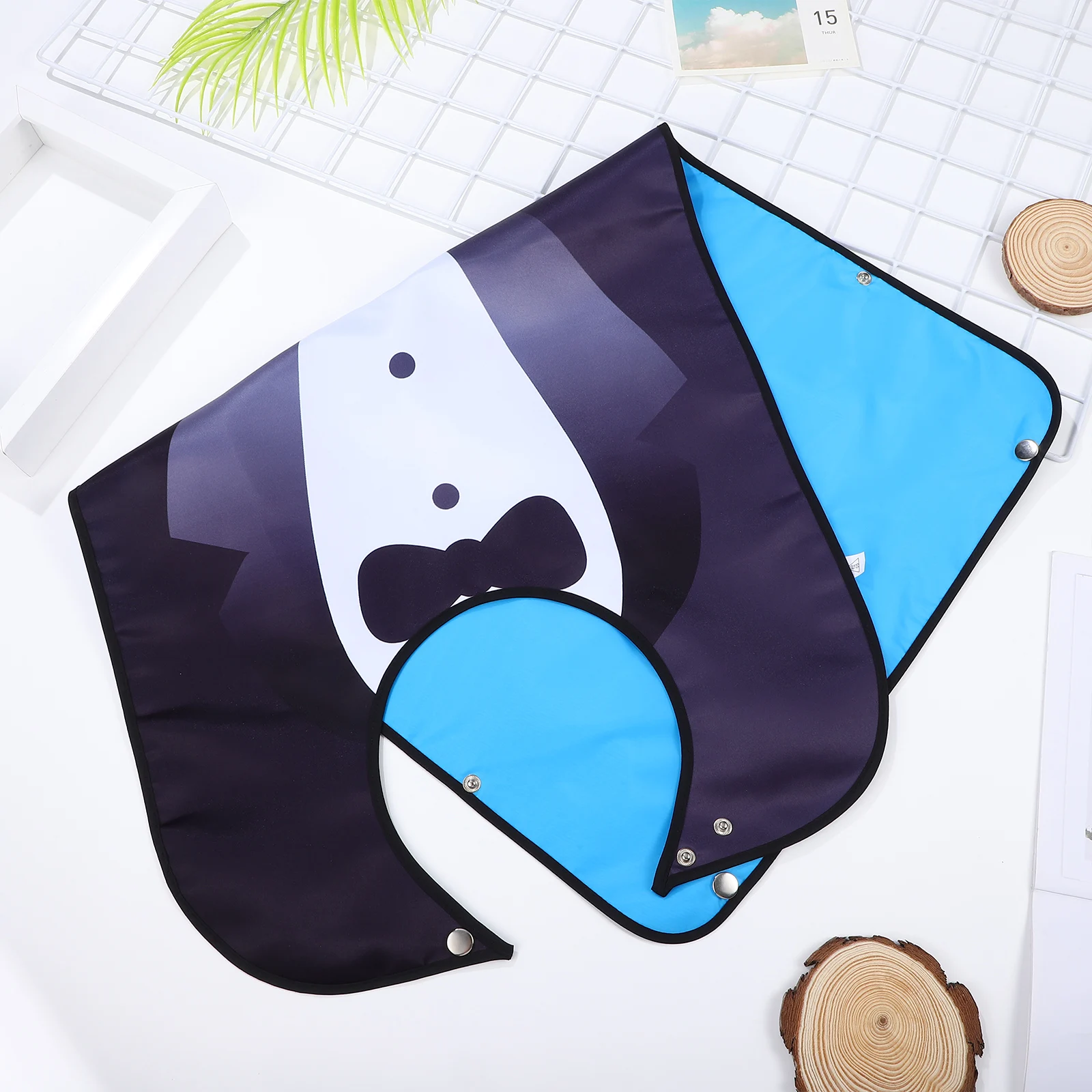 

2 Pcs Bibs Polyester Print Food Elderly Bib Protectors for Elderly Men Women Funny Meal Washable Health Accessories