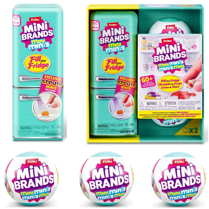 Zuru Mini Brands Blind Box Fridge: 5 Mystery Mini Food Toys, My Melody Edition. Collectible Dollhouse Playset