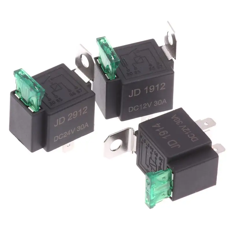 ~1Pcs 4/5 Pin SPST Fuse Relay For Car Truck Waterproof 12V 24V 30A Fuse Relay Switch With 14AWG 16 AWG Wire
