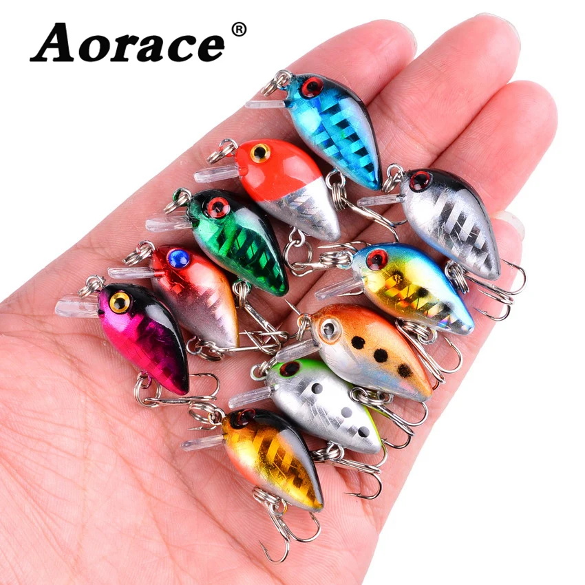 Aorace Fishing Bait Set Mini Trout Floating Swing Crank Bait Crazy Swing Artificial Bionic Crank Hard Bait Pencil Bait