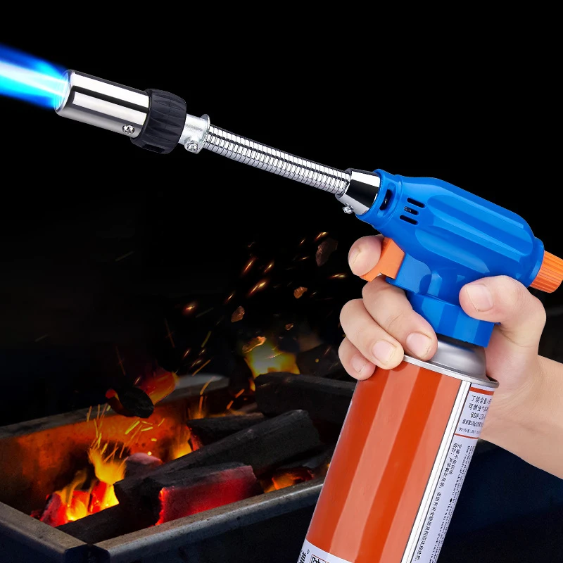 Welding Gas Torch Flame With Hose Spray Head Butane Burner Camping Flamethrower Welding Equipment Kitchen Ignition