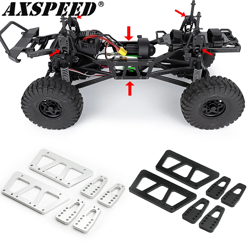 AXSPEED Aluminum Alloy Chassis Lift Plate Set for 1/10 Axial SCX10 RC Truck Models Car Upgrade Parts