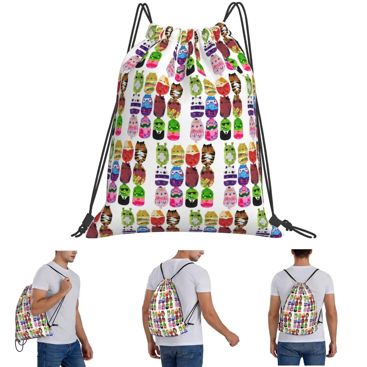 القطط مقابل المخللات 12 حزمة حقائب الظهر أزياء الرباط حزمة جيب حقيبة التخزين أكياس الكتب للمدرسة رجل امرأة