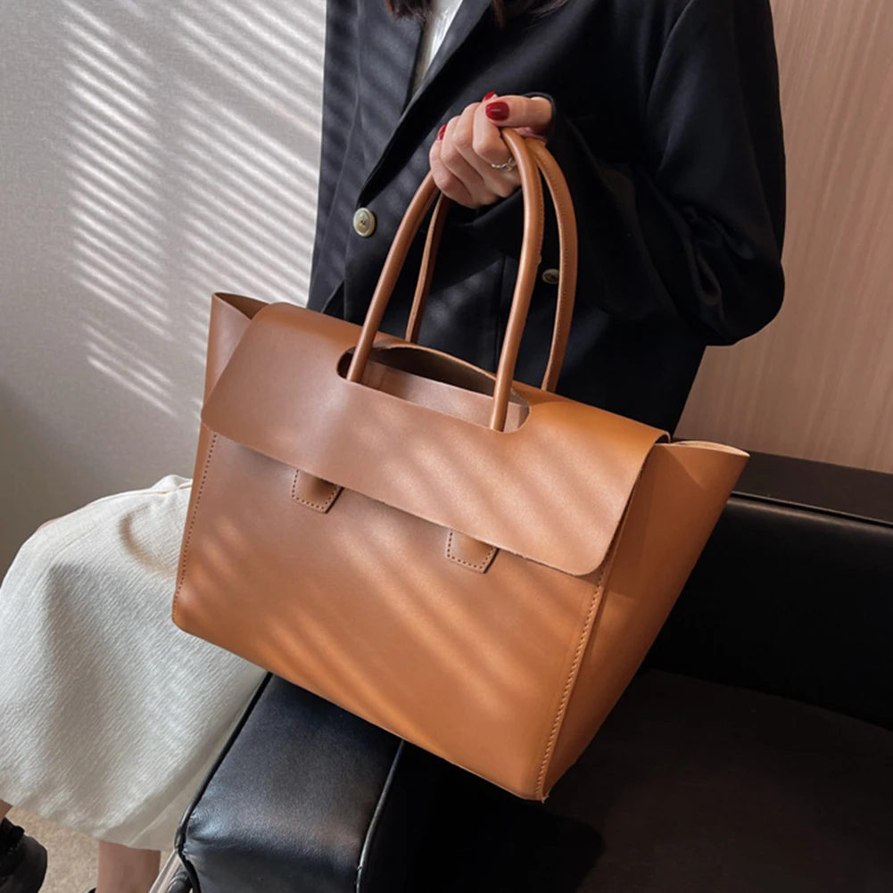 Retro Leather Tote Bags For Women Large Capacity Designer Luxury 2023 New Trendy Shopping Bag Korean Version Handbag Women's Bag