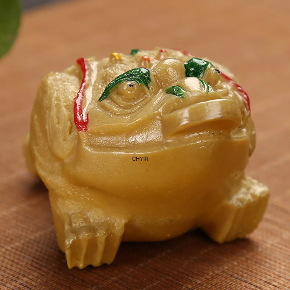 Golden Cicada Tea Pet Resin Animal Color Changing Tea Play Lucky Frog Toad Tea Play