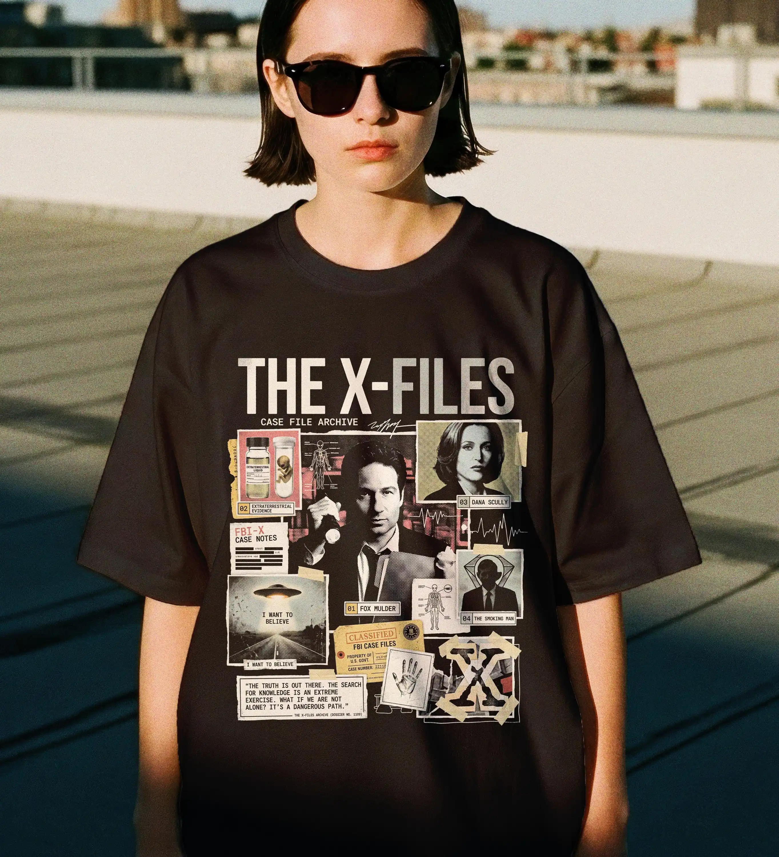 The X-Files Shirt | Mulder Scully Case File T-Shirt | 90s Sci-Fi Graphic Tee