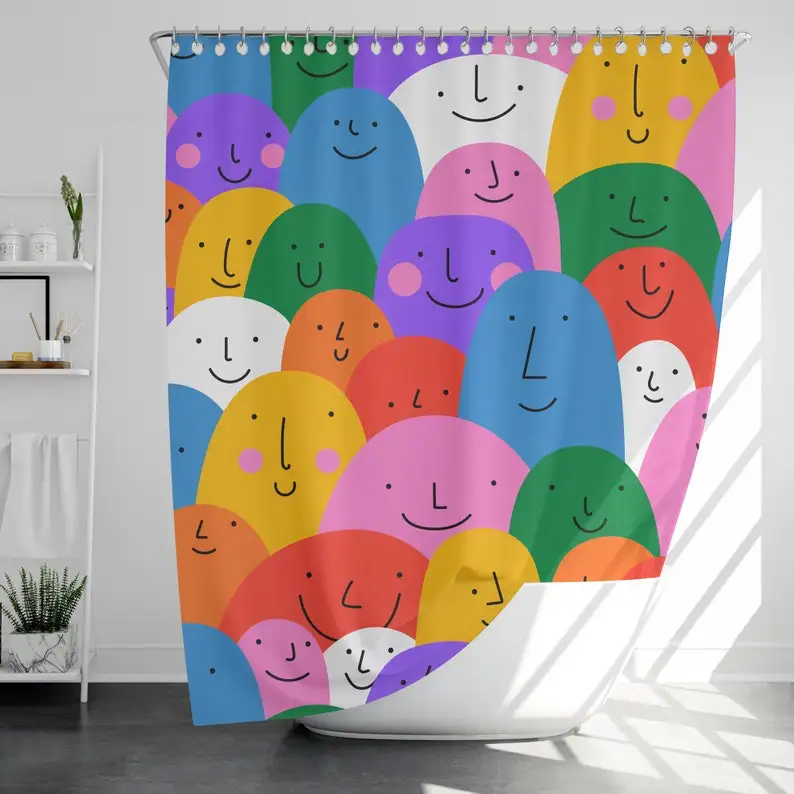 

Rainbower Shower Curtain with 12 Hooks Waterproof, Modern Bathroom Decor, Housewarming Gift Funny Shower Curtain