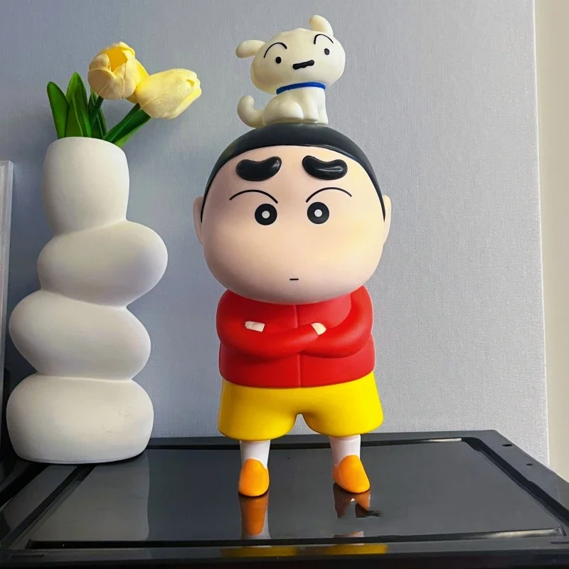 

23cm Crayon Shin-Chan Noob Medium Red Angry Arrogant Hugging Hands Model Figure Trendy Gifts Home Toys Desktop Decorations