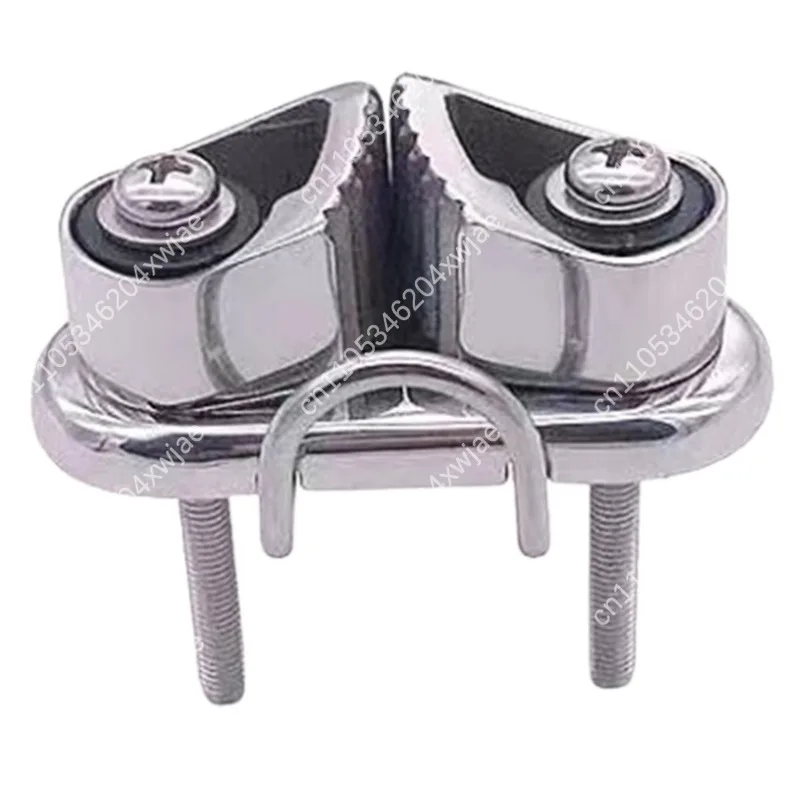 316 Stainless Steel Cam Cleat with Leading Ring, Sailboat Rope Clamp for 3-15mm Lines, Marine Cam for Yacht Dinghy