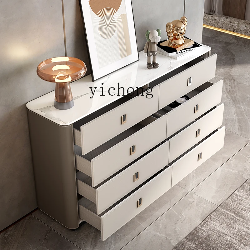

FY1 Side Cabinet Multifunctional Eight Pumps Locker Bedroom Side Saddle Leather
