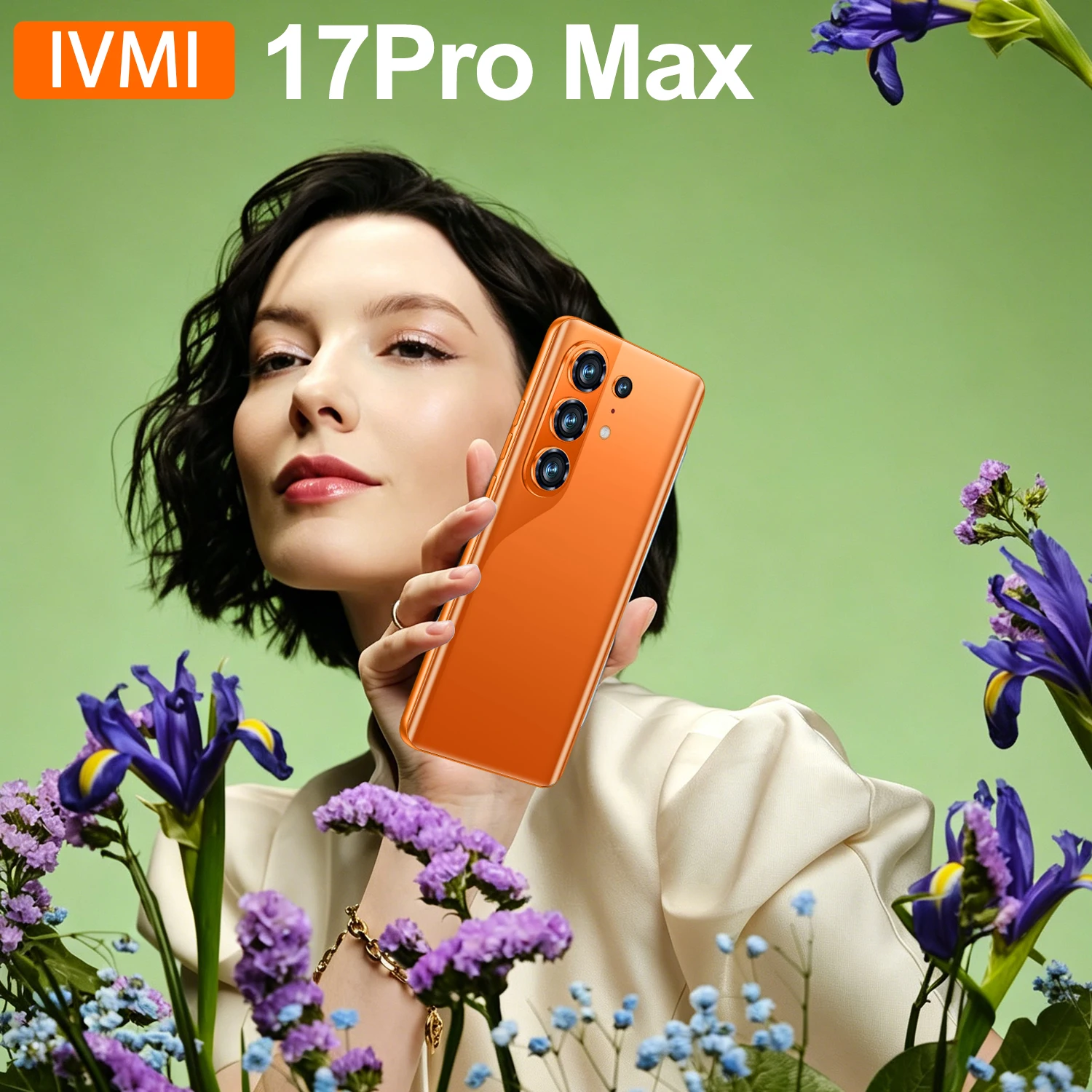 هاتف ذكي IVMI 17Pro Max غير مقفل، رخيص، 3 جيجابايت + 16 جيجابايت، شاشة منحنية 6.85 بوصة، شريحتي اتصال، أندرويد، فتح بالوجه، واي فاي، جي بي إس، متجر جوجل بلاي، هاتف محمول